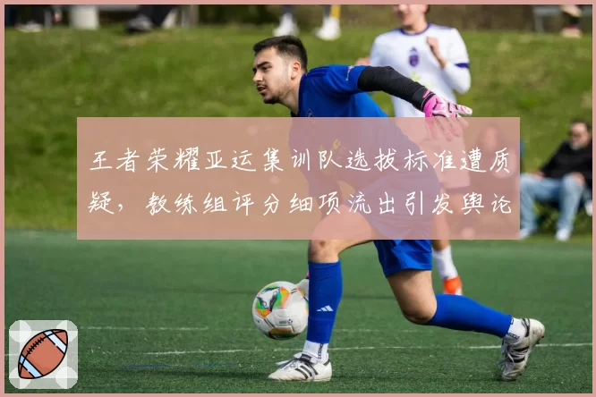 王者荣耀亚运集训队选拔标准遭质疑,教练组评分细项流出引发舆论海啸